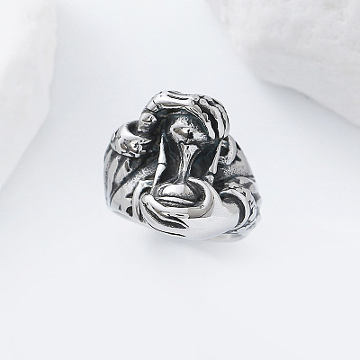 Vintage Punk 304 Stainless Steel Finger Rings LS-YJ4863-4-1