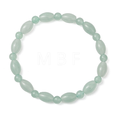 2Pcs 2 Styles  Natural Green Aventurine Beaded Stretch Bracelets for Couple BJEW-JB13416-02-1