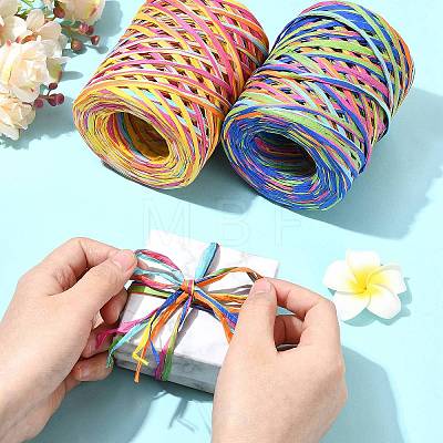 2 Rolls 2 Colors 80M Raffia Ribbon OCOR-CJ0004-10-1