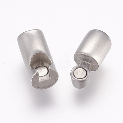 304 Stainless Steel Magnetic Clasps with Glue-in Ends STAS-K145-36P-1