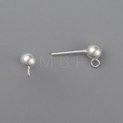 304 Stainless Steel Ball Stud Earring Post X-STAS-H410-10S-A-1