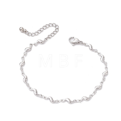 304 Stainless Steel Bar Link Chains Bracelets BJEW-JB11496-02-1