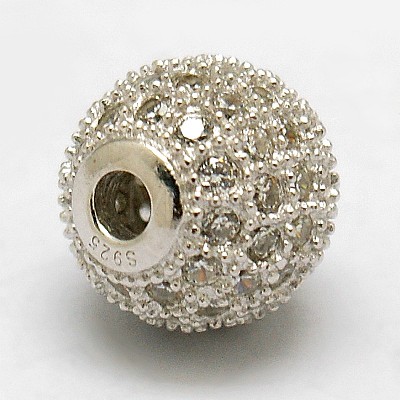 Round 925 Sterling Silver Beads STER-O021-01-10mm-1