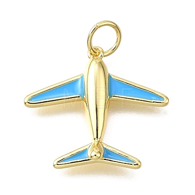 Brass Enamel Pendants KK-V011-24G-1