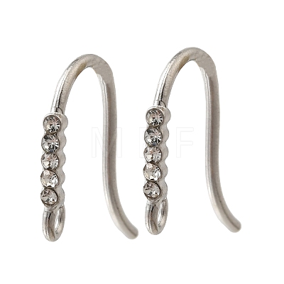 304 Stainless Steel Rhinestone Earring Hooks STAS-D310-01P-02-1