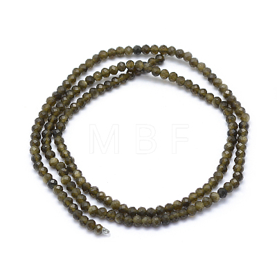 Natural Golden Sheen Obsidian Beads Strand X-G-E411-34-3mm-1