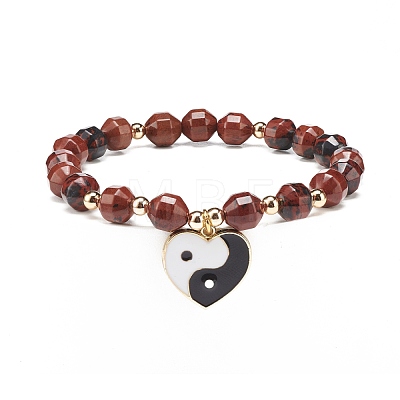 Natural Brecciated Jasper Stretch Bracelet BJEW-JB08525-02-1