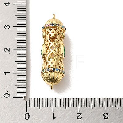 Brass Pave Colorful Cubic Zirconia Connector Charmss KK-M278-03G-1