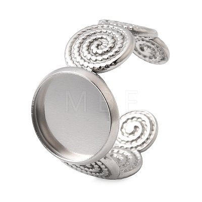 Spiral 304 Stainless Steel Cuff Ring Components STAS-P454-02C-P-1