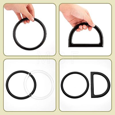 8Pcs 4 Style Plastic Purse Handles FIND-CA0005-02-1