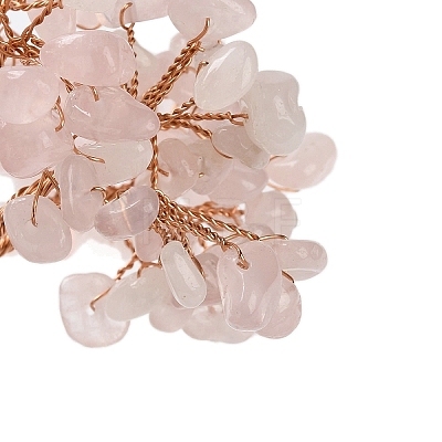 Natural Rose Quartz Chips Tree Decorations DJEW-M012-01D-1