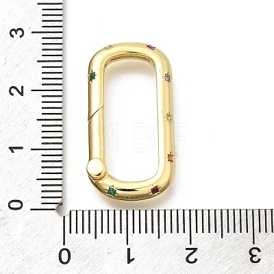 Brass Micro Pave Cubic Zirconia Spring Gate Rings KK-Z093-01G-1