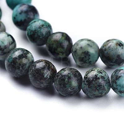 Natural African Turquoise(Jasper) Beads Strands G-D840-90-6mm-1