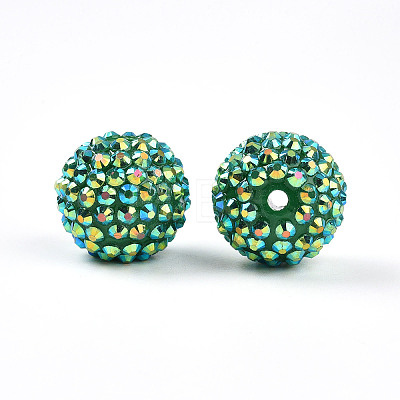 Chunky Resin Rhinestone Bubblegum Ball Beads RESI-S256-20mm-SAB13-1