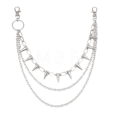 Aluminum & Alloy Spike Rivets 3 Layer Trousers Chains WGE957A-01-1