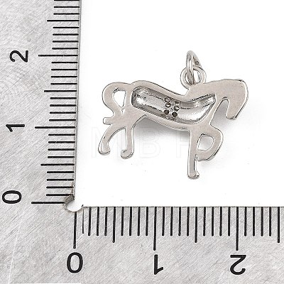 Brass Micro Pave Clear Cubic Zirconia Pendants KK-B177-11P-1