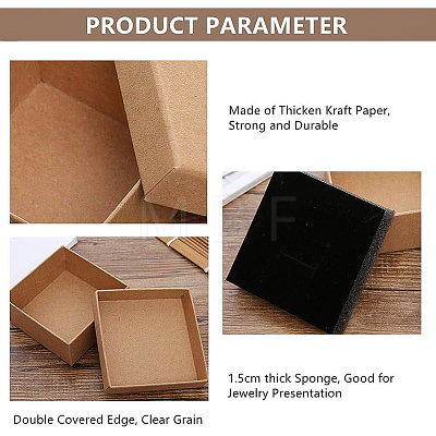Kraft Paper Cardboard Jewelry Boxes CBOX-BC0001-09-1