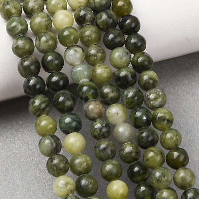 Natural Chinese Jade Beads Strands G-F363-6mm-1
