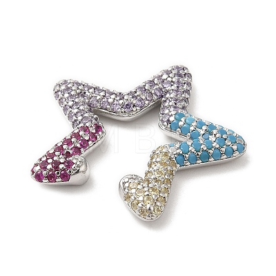 Colorful Rhinestone Star Cuff Earrings EJEW-D059-06P-01-1
