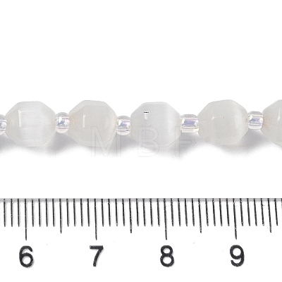 White Cat Eye Beads Strands G-Q169-F10-01-1