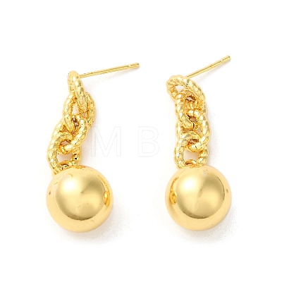 Rack Plating Brass Stud Earrings EJEW-U012-05G-1