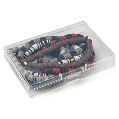 Handmade Polymer Clay Heishi Beads Stretch Bracelets Sets BJEW-JB05902-05-1
