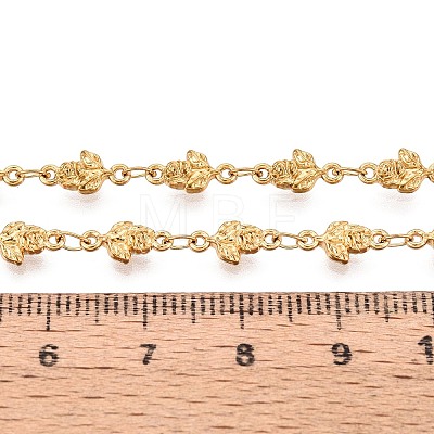 5M 304 Stainless Steel Rose Flower Link Chains CHS-T071-46G-1