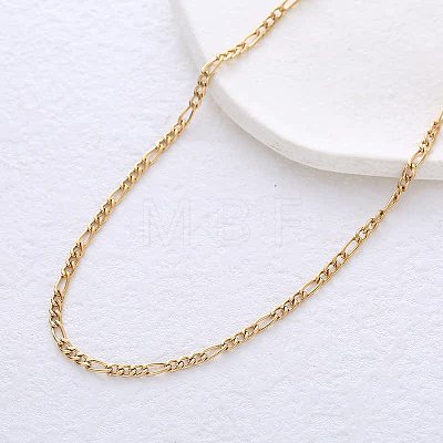Stainless Steel Figaro Chain Necklaces for Men Women OB1269-1