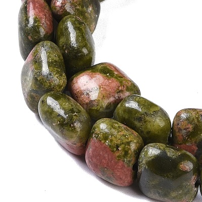 Natural Unakite Beads Strands G-M435-A09-01-1