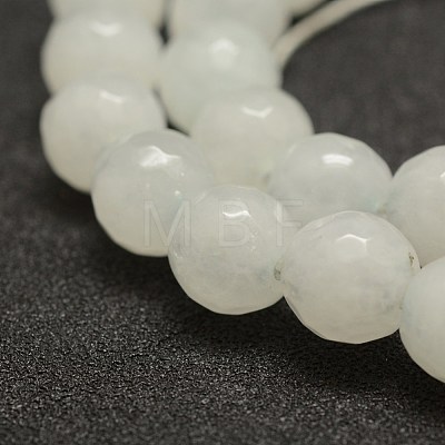 Faceted Natural White Jade Beads Strands G-F448-10mm-1