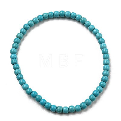Synthetic Turquoise Beaded Stretch Bracelets BJEW-A117-A-18-1