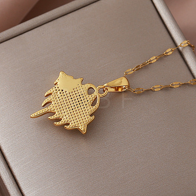 Vintage 304 Stainless Steel Enamel Evil Eye Pendant Necklaces for Women LS-XZ3178-1