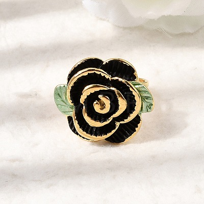 304 Stainless Steel Enamel Finger Rings for Women RJEW-G373-01G-01-1