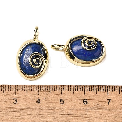 Natural Dyed Lapis Lazuli Oval Pendants G-K371-01G-09-1