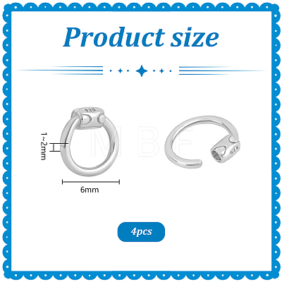 4Pcs Sterling Silver Locking Carabiner FIND-PH0026-94P-1