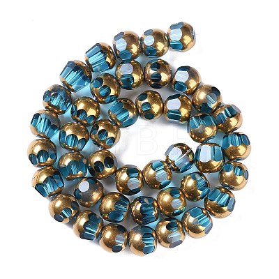 Electroplate Glass Beads Strands X-EGLA-Q128-04A-FP04-1