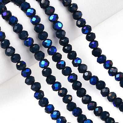 Electroplate Opaque Solid Color Glass Beads Strands X1-EGLA-A034-P4mm-L22-1