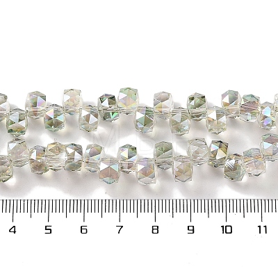 Half Rainbow Plated Electroplate Beads Strands EGLA-H104-09A-HR02-1