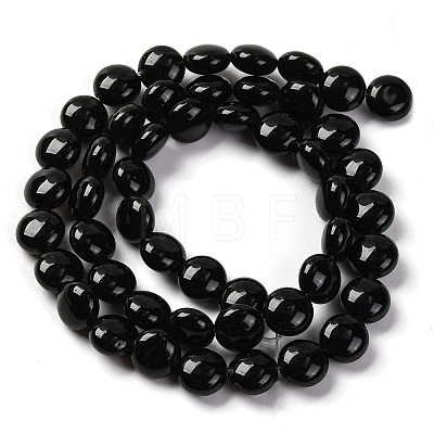 Natural Black Stone Beads Strands G-T047-A17-01-1