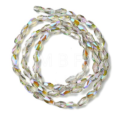 Transparent Electroplate Glass Beads Strands GLAA-K064-03A-HR03-1