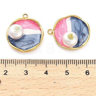 304 Stainless Steel Enamel  Pendants STAS-B084-06G-01-1