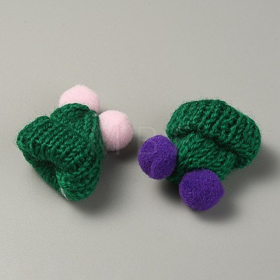Woolen Crochet Mini Hat with Double Pom Pom Ball DIY-WH0032-56F-1