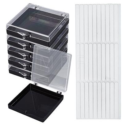 9Pcs Plastic Fake Nail Tips Storage Box CON-SP0001-15D-1