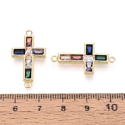 Brass Pave Colorful Cubic Zirconia Links KK-T080-48G-1