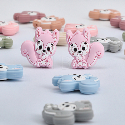 Globleland 20Pcs 10 Colors Squirrel Food Grade Eco-Friendly Silicone Beads SIL-GL0001-02-1