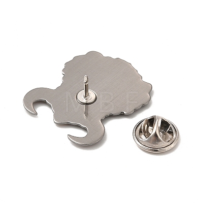 Ox Horn Man Alloy Brooch for Backpack Clothes JEWB-G020-04P-1