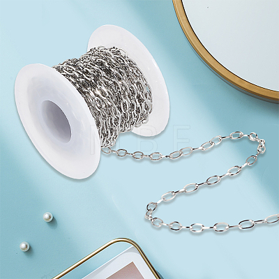 5M Stainless Steel Textured Cable Chains CHS-BM0001-08-1