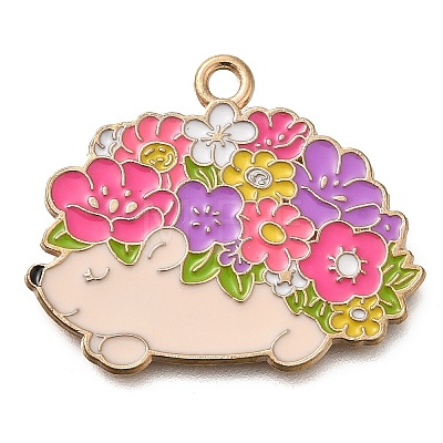 Animal Flower Alloy Enamel Pendants ENAM-Q508-01F-1