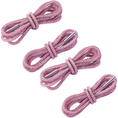 4Pcs Rhinestone Round Cord Shoelace FIND-TA0010-44P-03-1