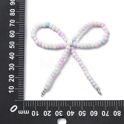 Alloy & Glass Seed Beads Bowknot Chandelier Component Links PALLOY-D359-03H-1